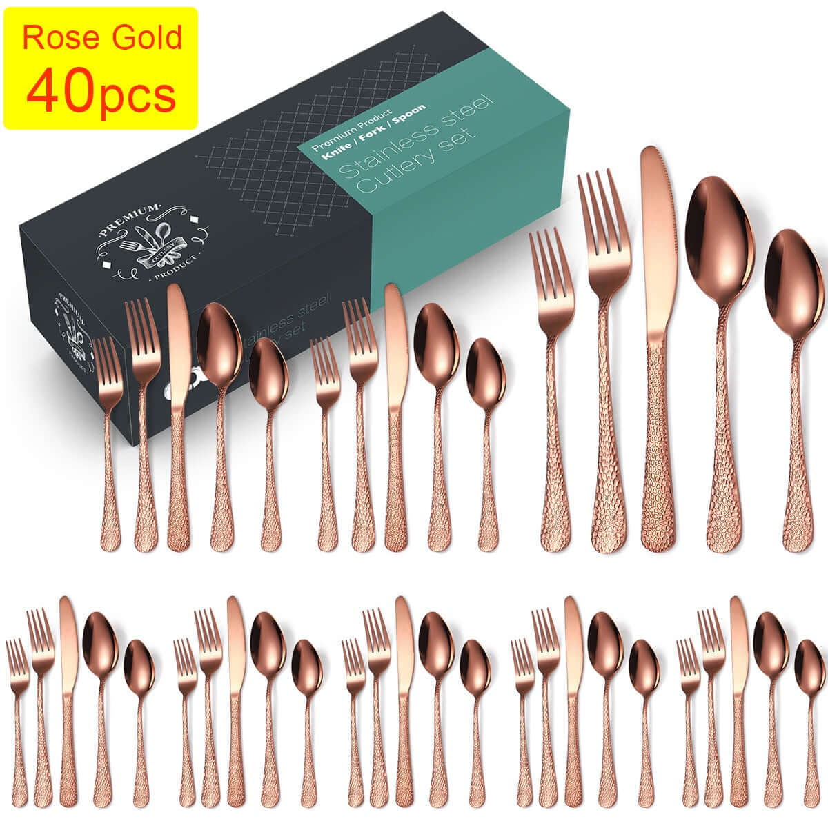 Pebblestone Collection Flatware Sets for 8